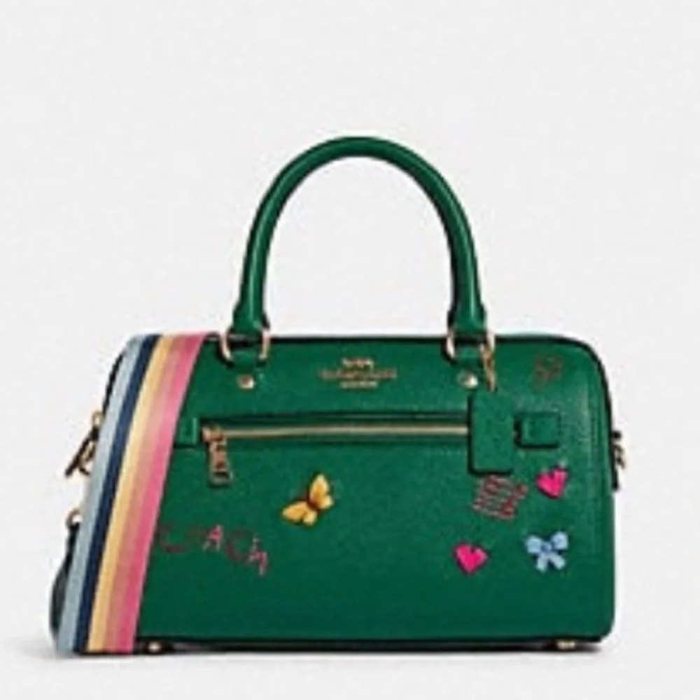 SOLD⛔️Authentic COACH Leather patches zip top satchel/Crosby - Picture 9 of 16